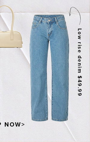 Denim Low Rise Straight Leg Jeans