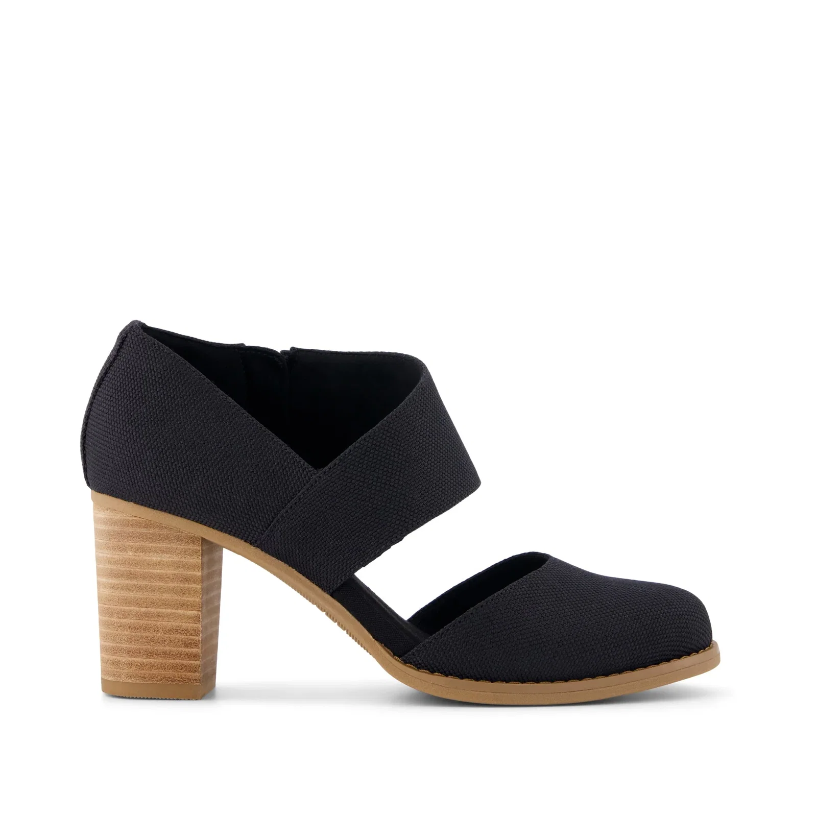 Image of Womens Milan Nova Heel Black Canvas