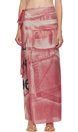 Pink Thin Printed Scarf