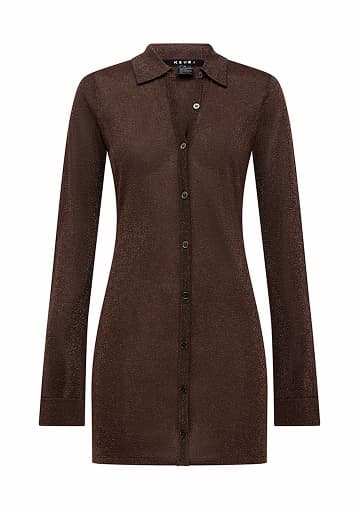 DEVIN LS SHIRTDRESS STONE LUREX