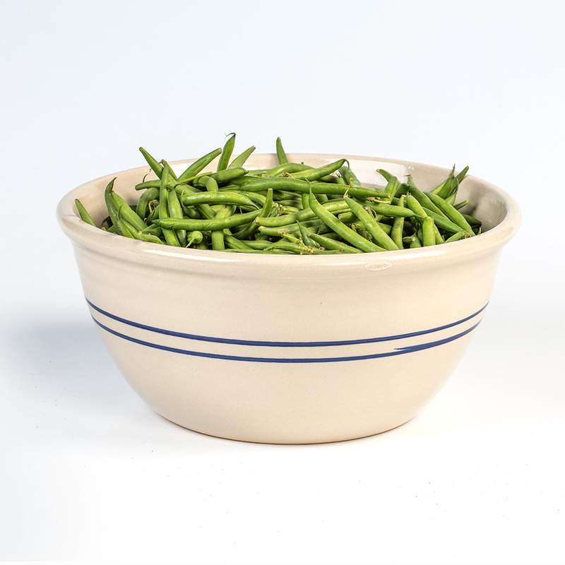 14" HERITAGE BLUE STRIPE STONEWARE MIXING BOWL