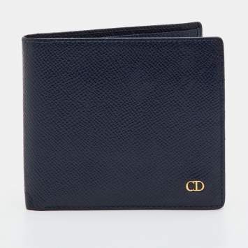 Navy Blue Leather Bifold Walle