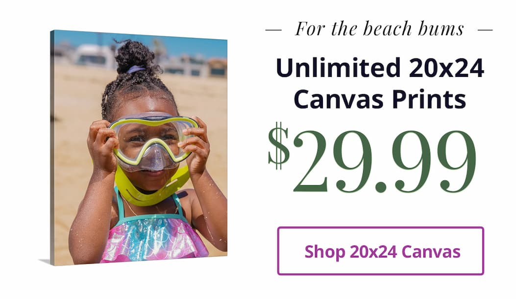 For the beach bums: Unlimited 20x24 Canvas Prints for $29.99 each! Shop 20x24 Canvas