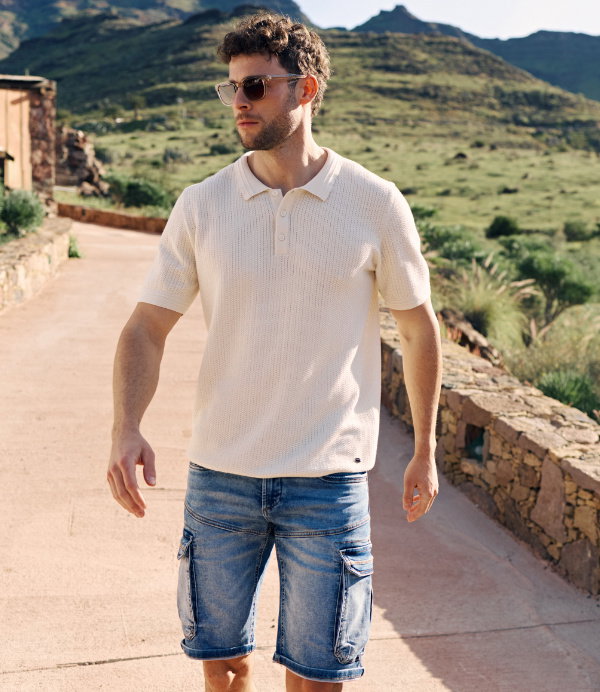 Bequeme Jeansbermuda, Cargo-Style