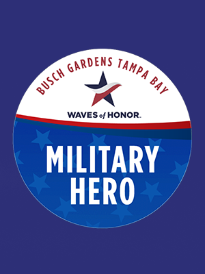 Busch Gardens Waves of Honor Military Appreciation Button