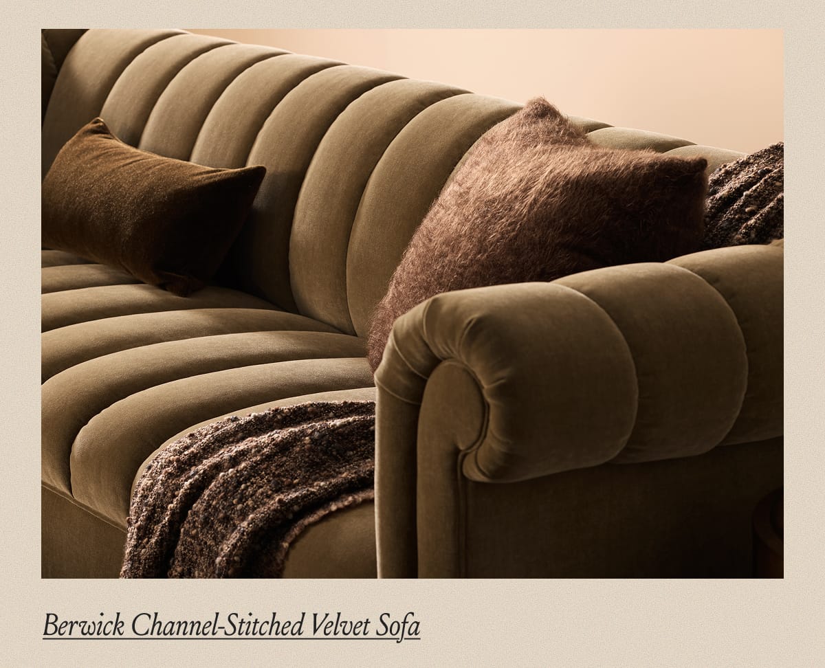 Berwick Channel-Stitched Velvet Sofa