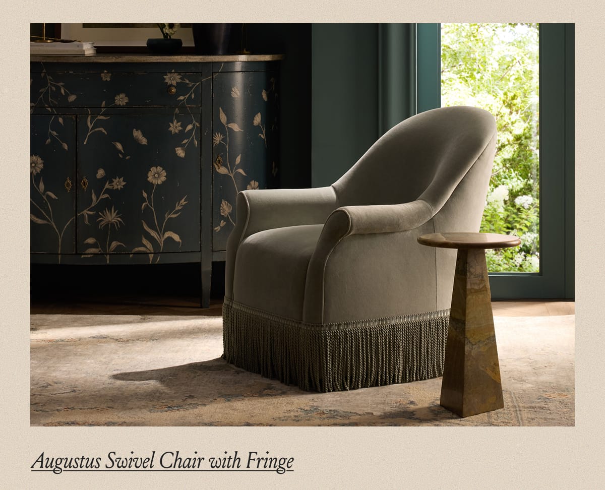 Augustus Swivel Chair with Fringe