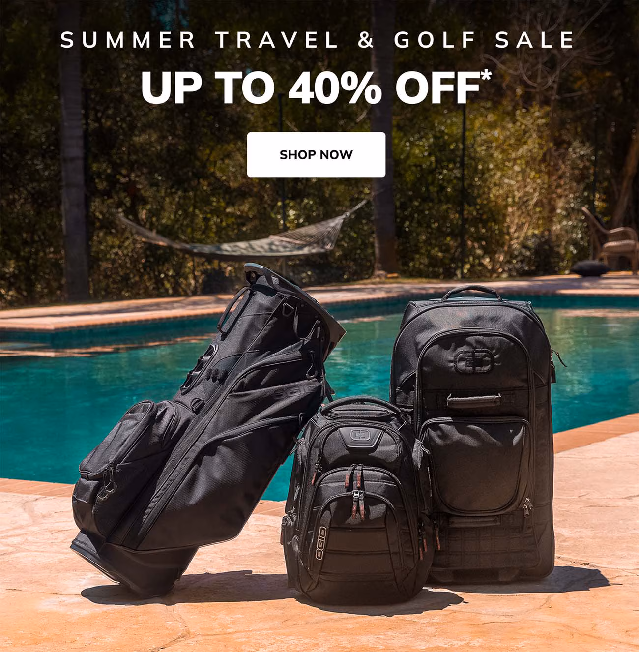 Summer Travel & Golf Sale up to forty percent off shop now