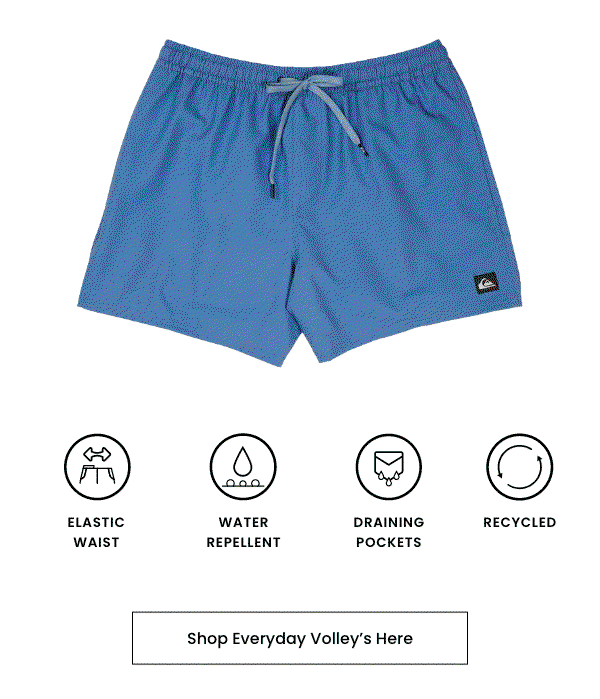 Shop Everyday Volley's Here - Features: Elastic Waist, Water Repellent, Draining Pockets, Recycled