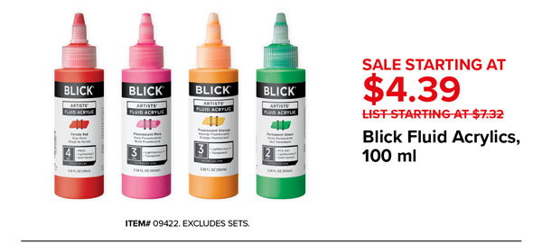 Blick Fluid Acrylics 100ml Sale Starting at $4.39