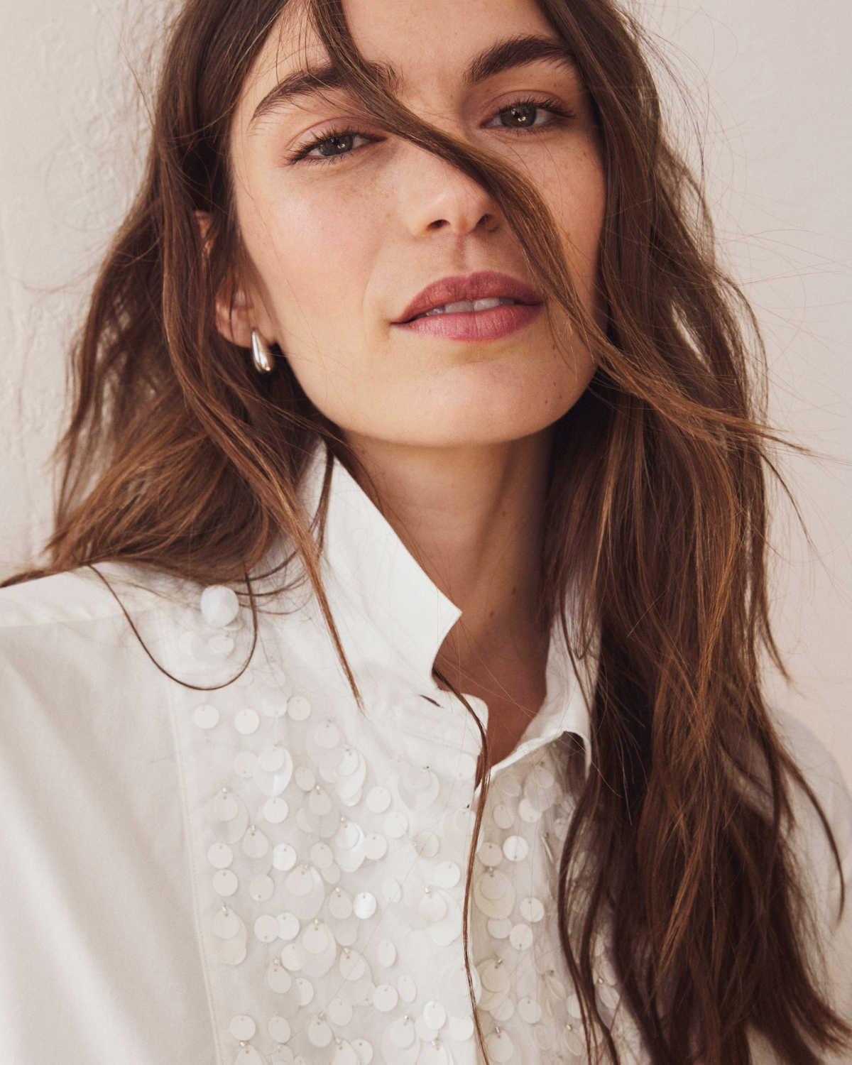 Unsubscribed Classic Boyfriend Shirt with Embellished Bib