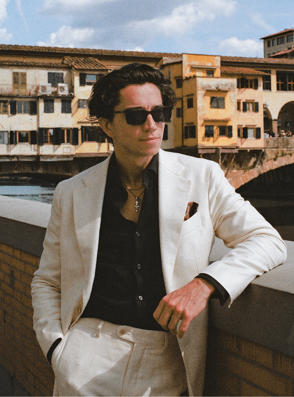 Italian Tailored Fit Aqua Linen-blend Suit