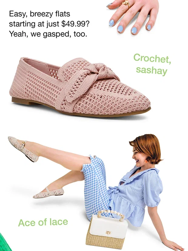 Easy, breezy flats starting at $49.99? Yeah, we gasped, too.