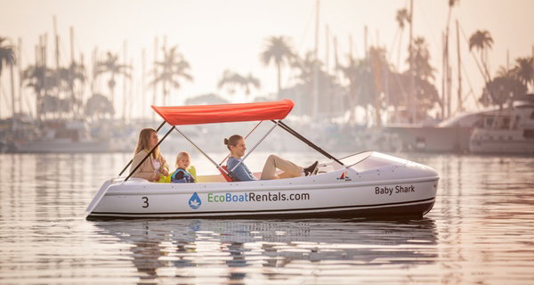 Eco pedal boat rides for families and pets in San Diego Bay