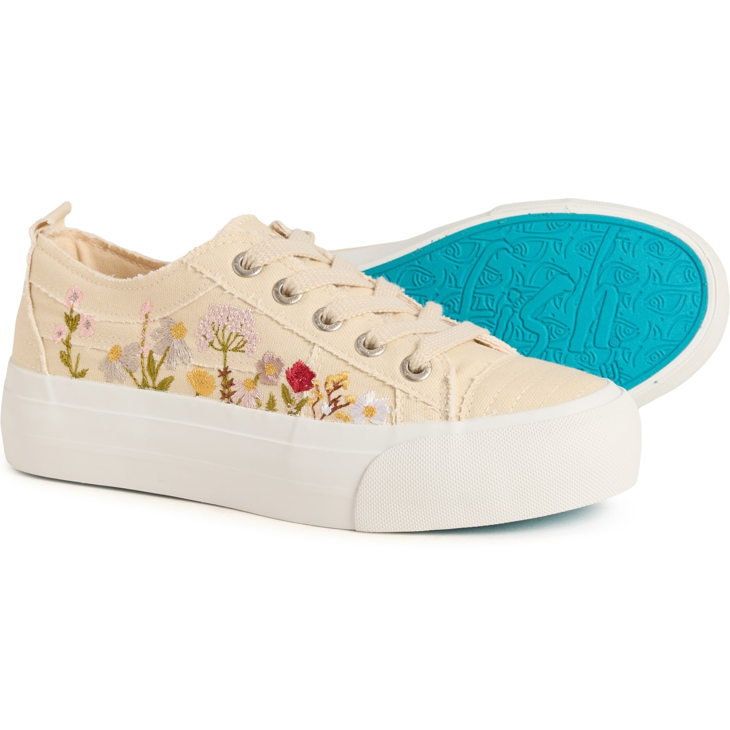 Blowfish Sadie Sun 3 Sneakers for Women | White/Desert | Size 7 | Canvas