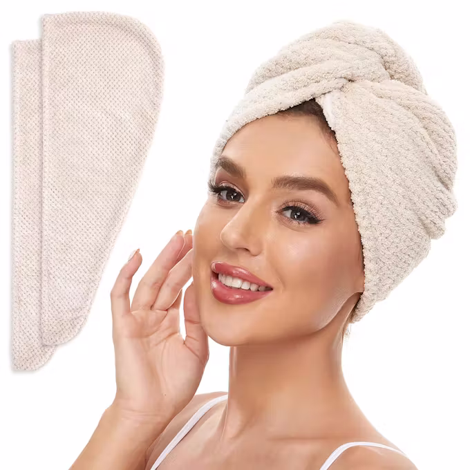 2 Pack Microfiber Hair Towel Wrap