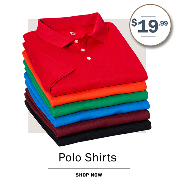 $19.99 Polo Shirts. SHOP NOW