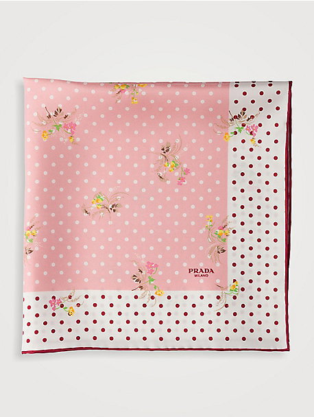 Printed Silk Twill Scarf 55