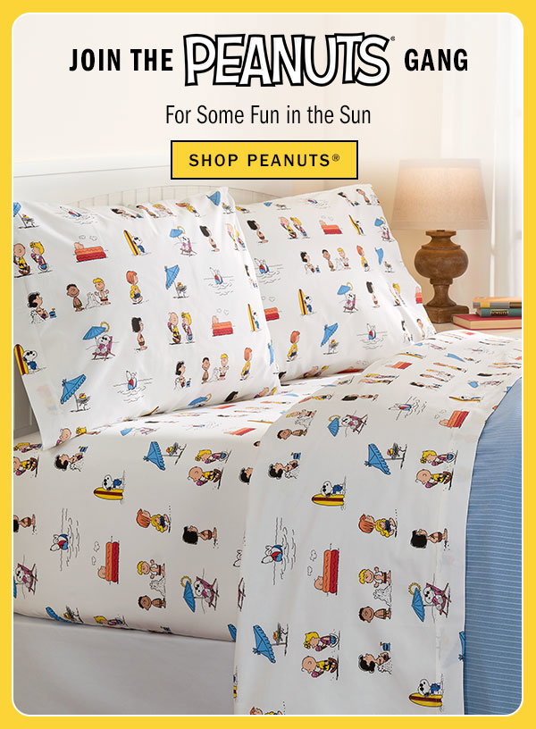Join the Peanuts Gang for Some Fun in the Sun. Shop Peanuts. Peanuts Summer Fun Portuguese Cotton Percale Sheet Set