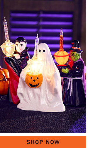 Shop Now. Mr. Ghost Halloween Bubble-Light, Count Dracula Halloween Bubble Light, Winking Witch Ceramic Halloween Bubble-Light Figurine