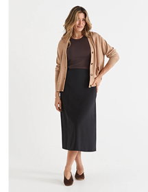 Ponte A-Line Midi Skirt