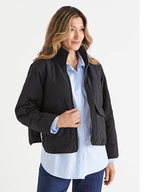 Quilted Zip Front Puffer Jacket