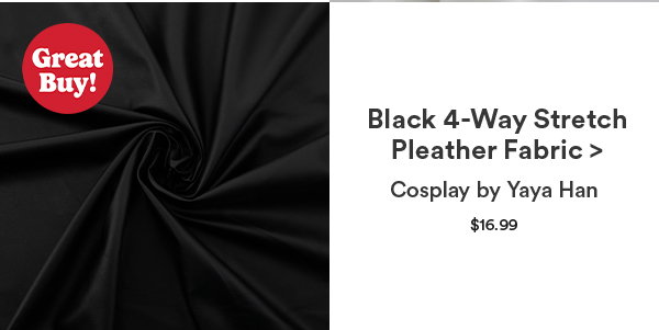 Great Buy! Black 4-Way Stretch Pleather Fabric > Cosplay by Yaya Han $16.99.