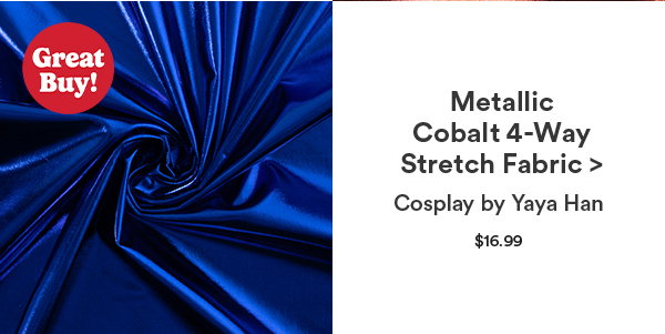 Great Buy! Metallic Cobalt 4-Way Stretch Fabric > Cosplay by Yaya Han $16.99