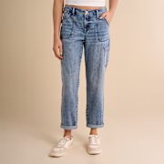 Natural Reflections Utility Cargo Jeans - Medium Wash