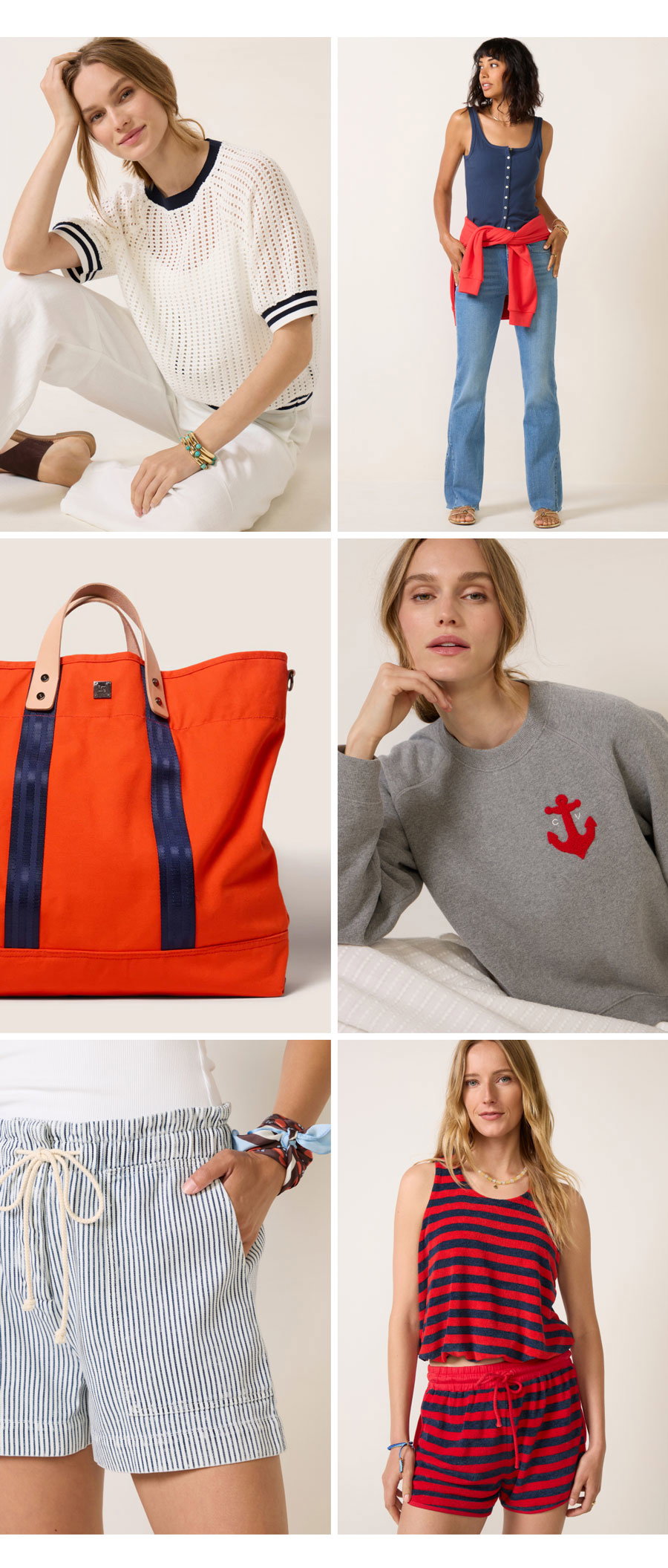 Grid of 6 images of new arrival looks. 