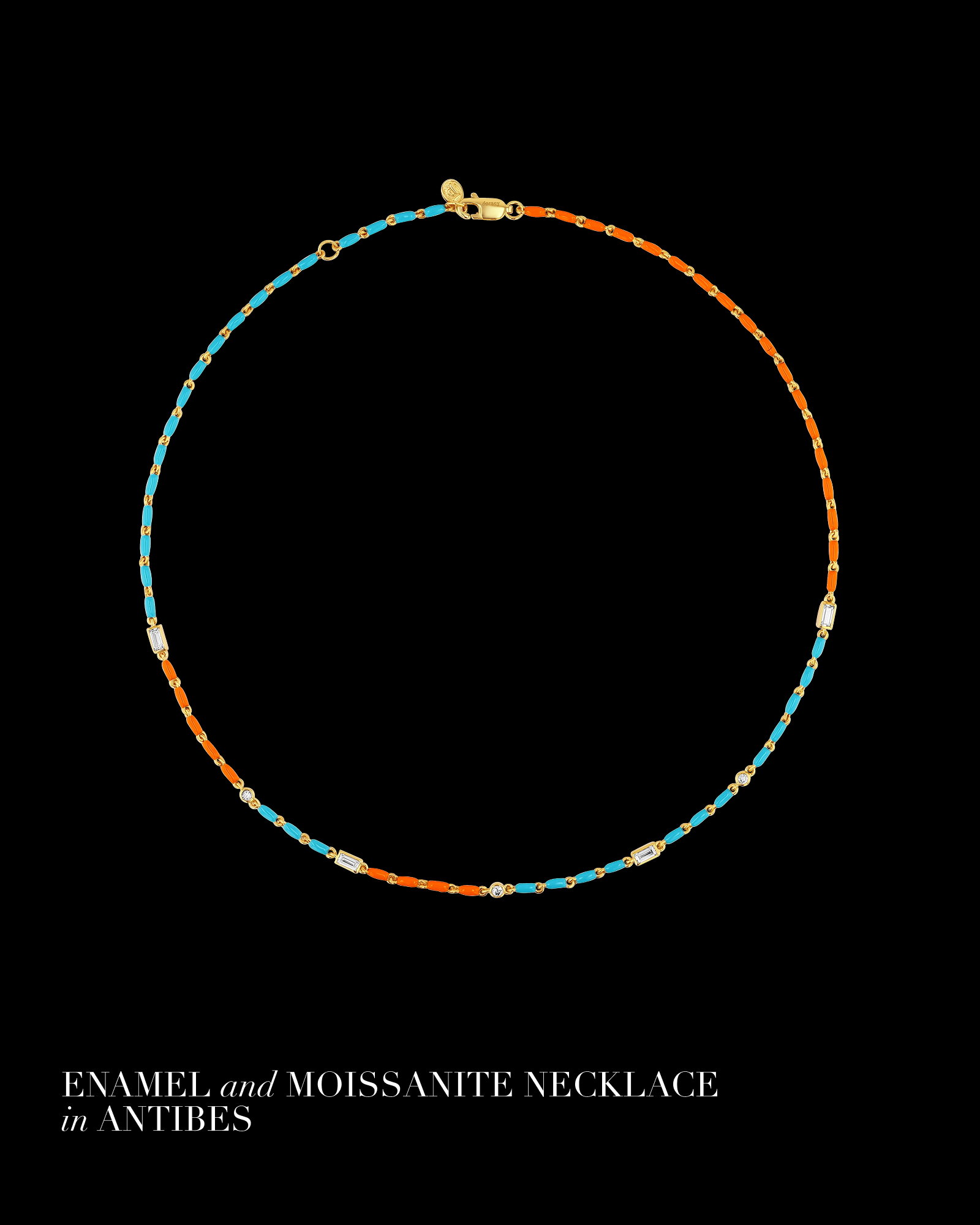 ENAMEL and MOISSANITE NECKLACE in ANTIBES