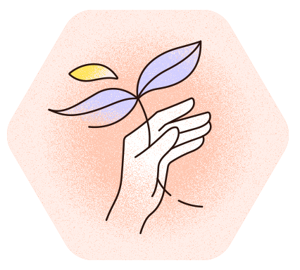 Illustration einer Pflegeflasche mit Blättern und Blüten – Symbol für Beauty- und Pflegeprodukte.