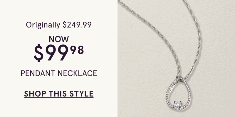 Pavé oval pendant chain. Pendant necklace. Originally $249.99, now $99.98. Click here to shop this style