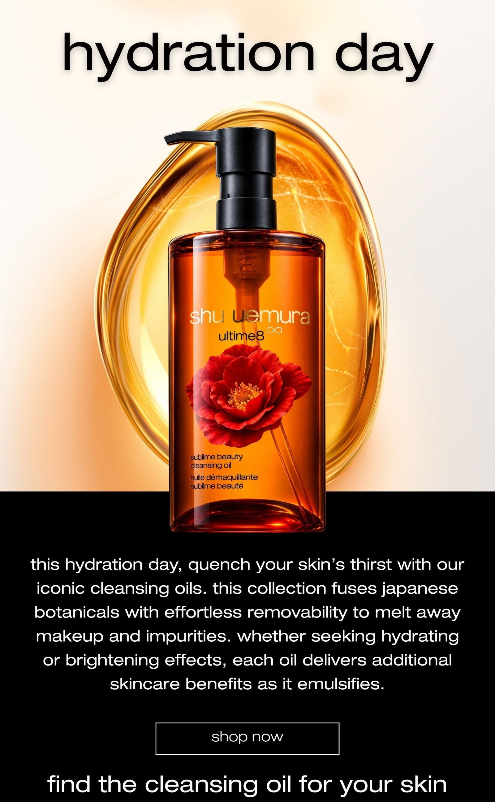 celebrate hydration day with shu uemura