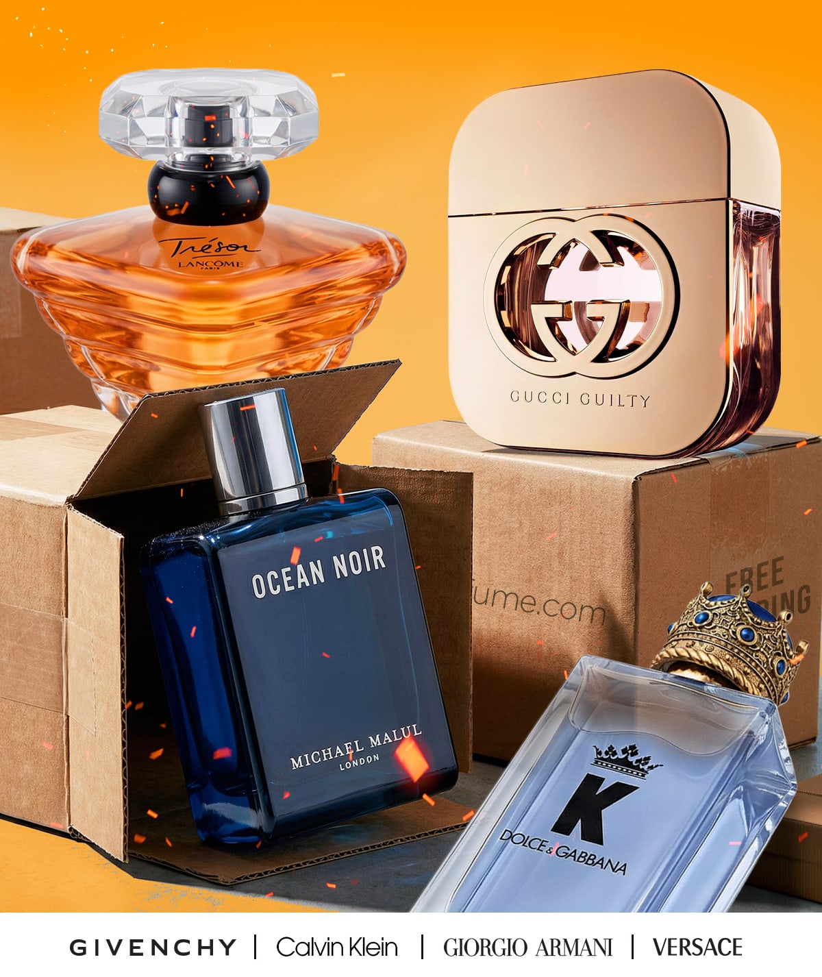 Cologne and perfume preparing to ship for prime time savings event