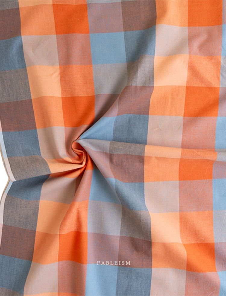 Fableism Lumiere Yarn Dyed Woven Cotton Fabric Sailor Happy Checkers