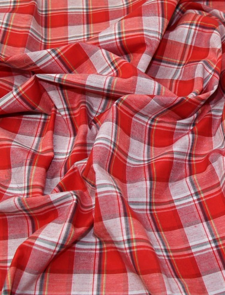 Deadstock Cotton Shirting Fabric Red
