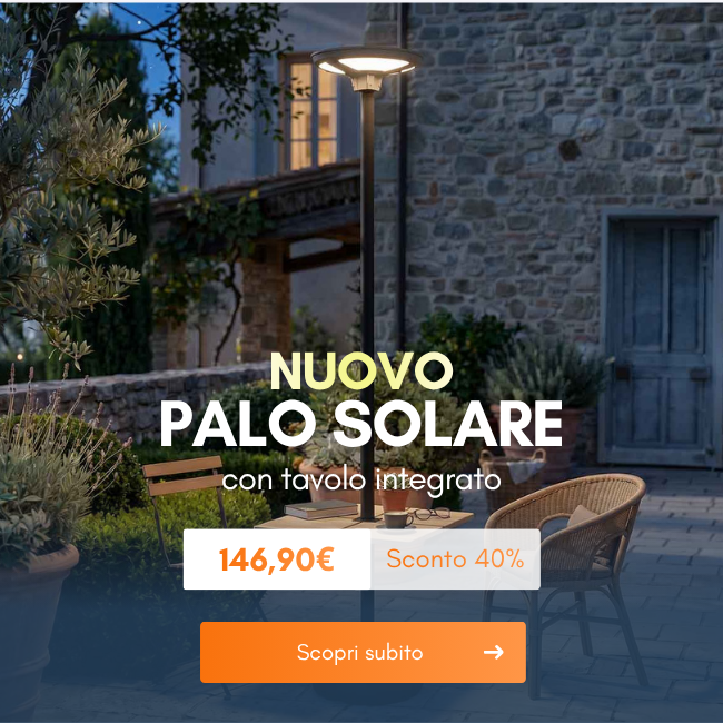 Nuovo palo solare con tavolo integrato