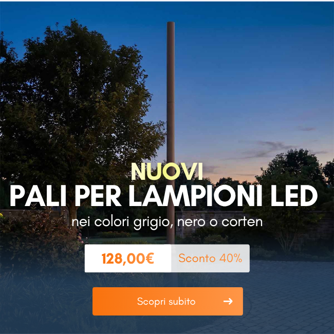 Nuovi pali per lampioni LED nei colori grigio, nero o corten