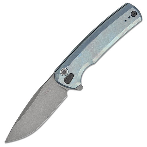 ZT Blue Titanium 0044BLU Button Lock Flipper