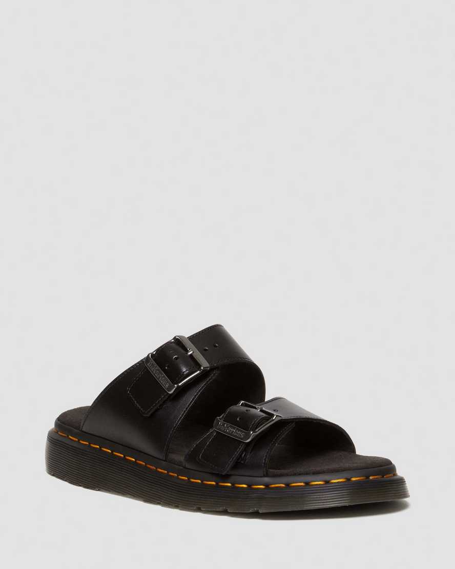 Image of Josef Analine Leather Buckle Slide Sandals