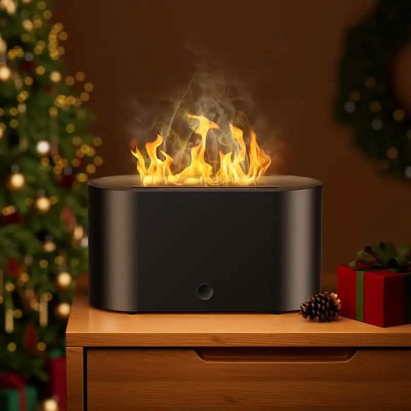 Image of 7-Color Simulated Flame Humidifier Aromatherapy Machine
