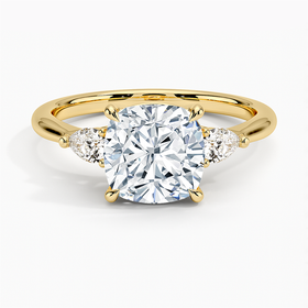 14K Yellow Gold Petite Opera Three Stone Diamond Ring (1/4 ct. tw.)