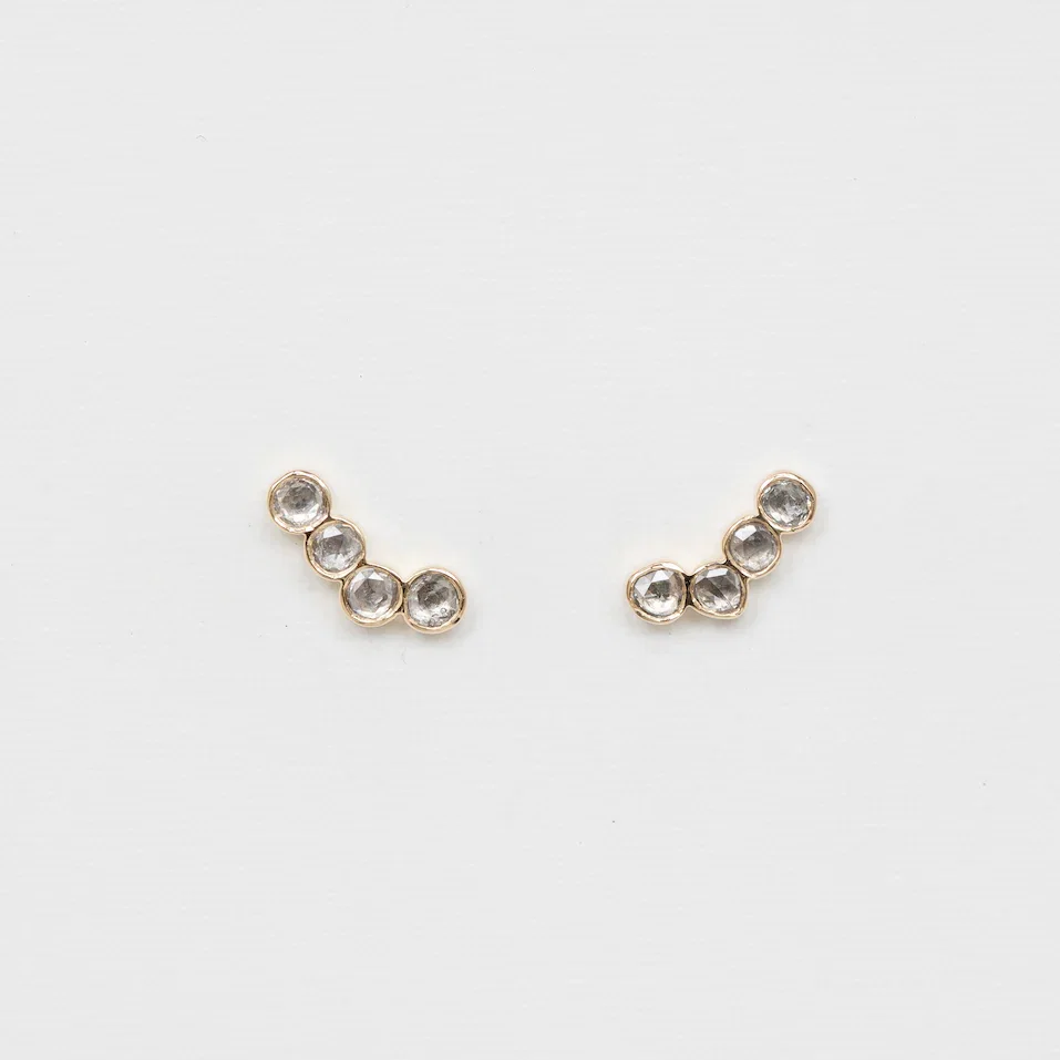 Image of Four Light Grey Diamond Earrings