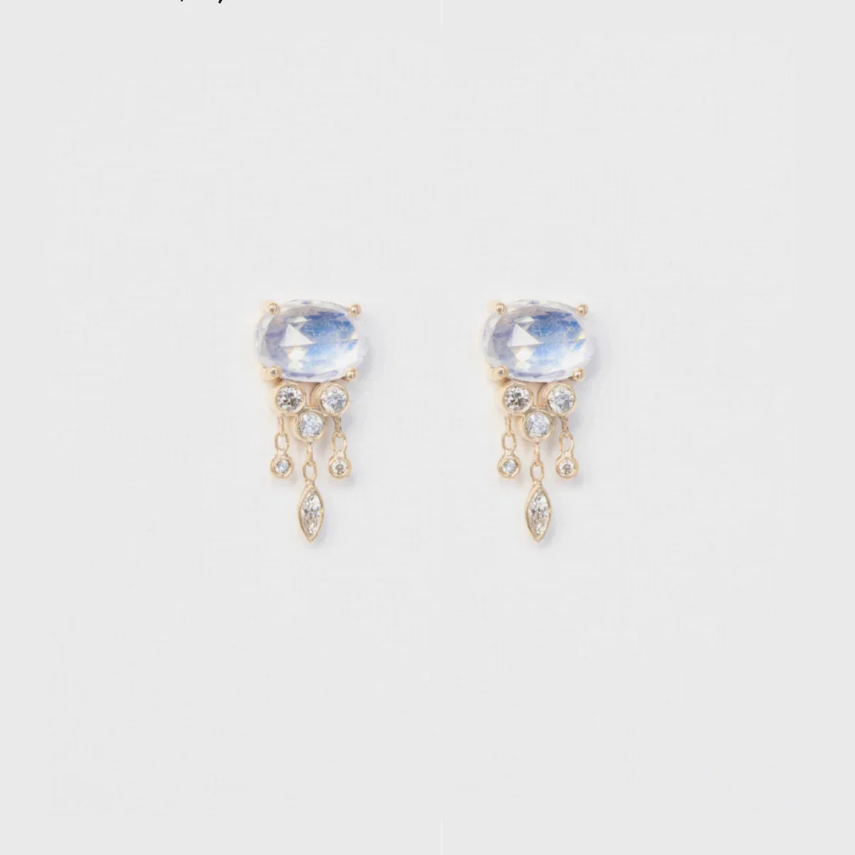 Image of Jellyfish Moonstone & Diamonds Earrings
