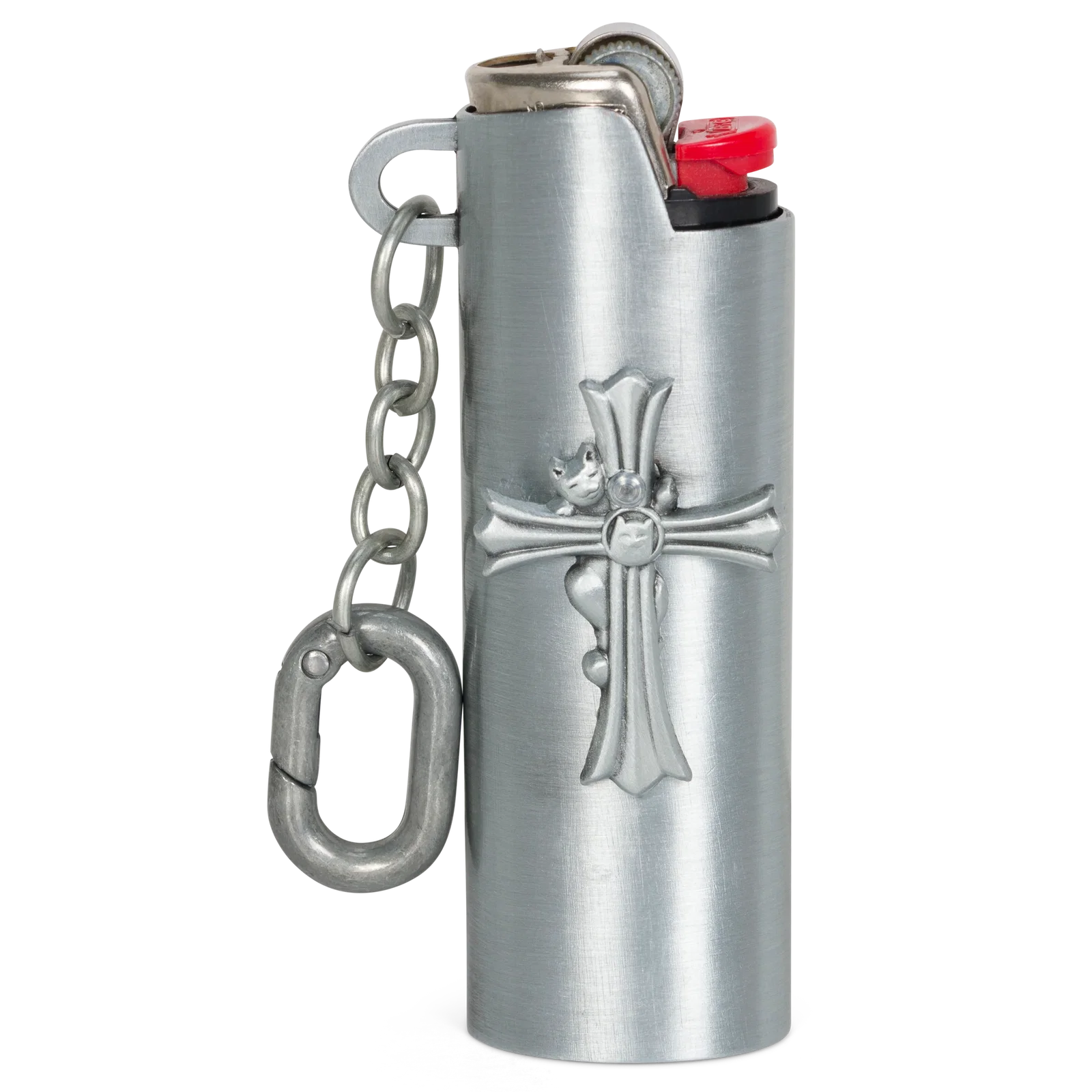 Image of Nerm Cross Lighter Keychain (Silver)