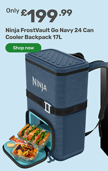Ninja FrostVault Go Navy 24 Can Cooler Backpack 17L. only £199.99 - shop now