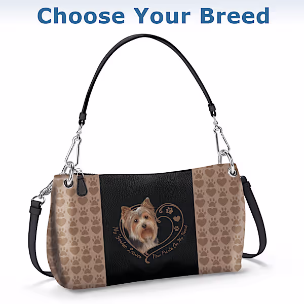 Faux Leather Dog Art Handbag Can Be Worn 3 Ways