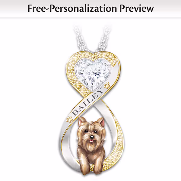 Sculpted Pendant Personalized with a Pet's Name and Their Breed