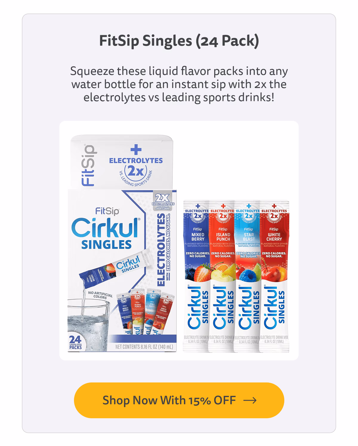 Shop Now With 15% Off (FitSip Singles - 24 Pack) - Cirkul
